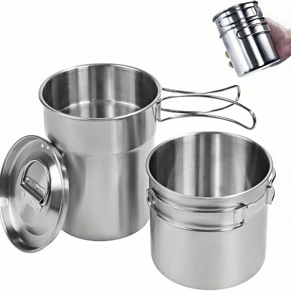 Camp Cooking Set - Foldable Camping Cups Mugs Camping Pot