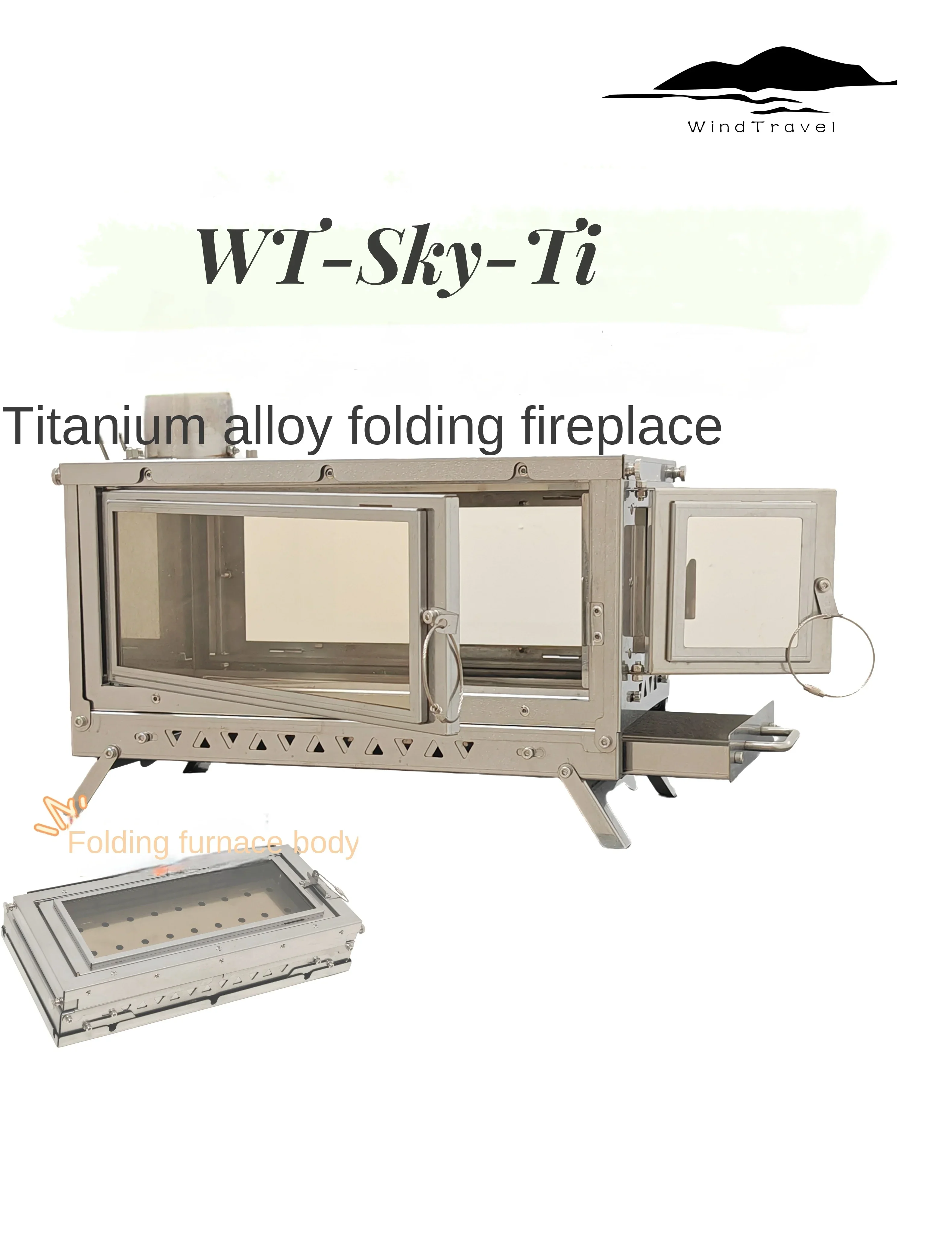 Outdoor Camping Sink - WT-Sky-Ti titanium alloy folding fireplace outdoor