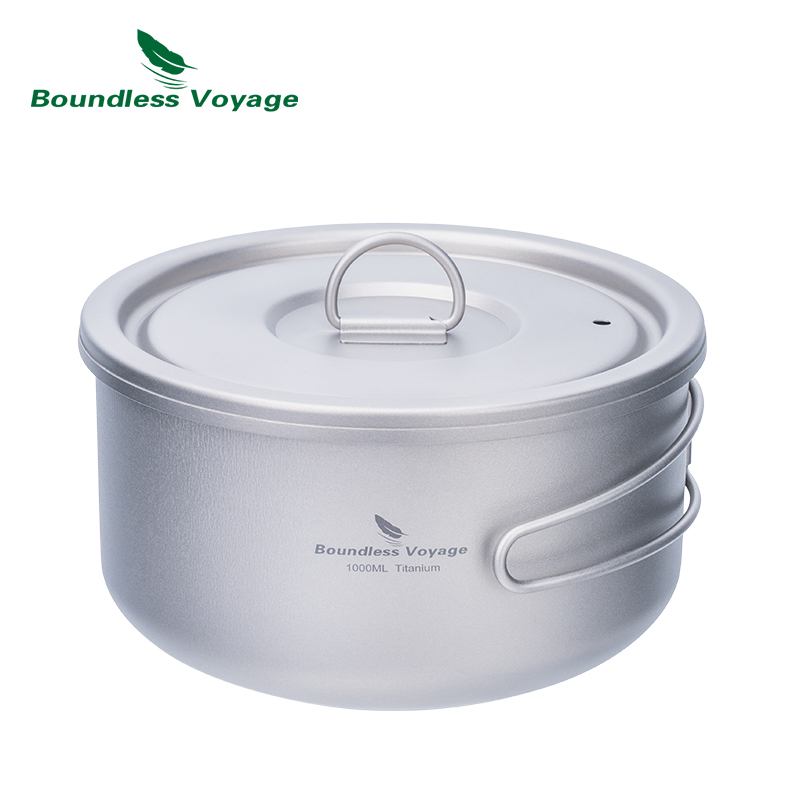 Camp Cooking Set - Boundless Voyage Titanium Camping Pot with