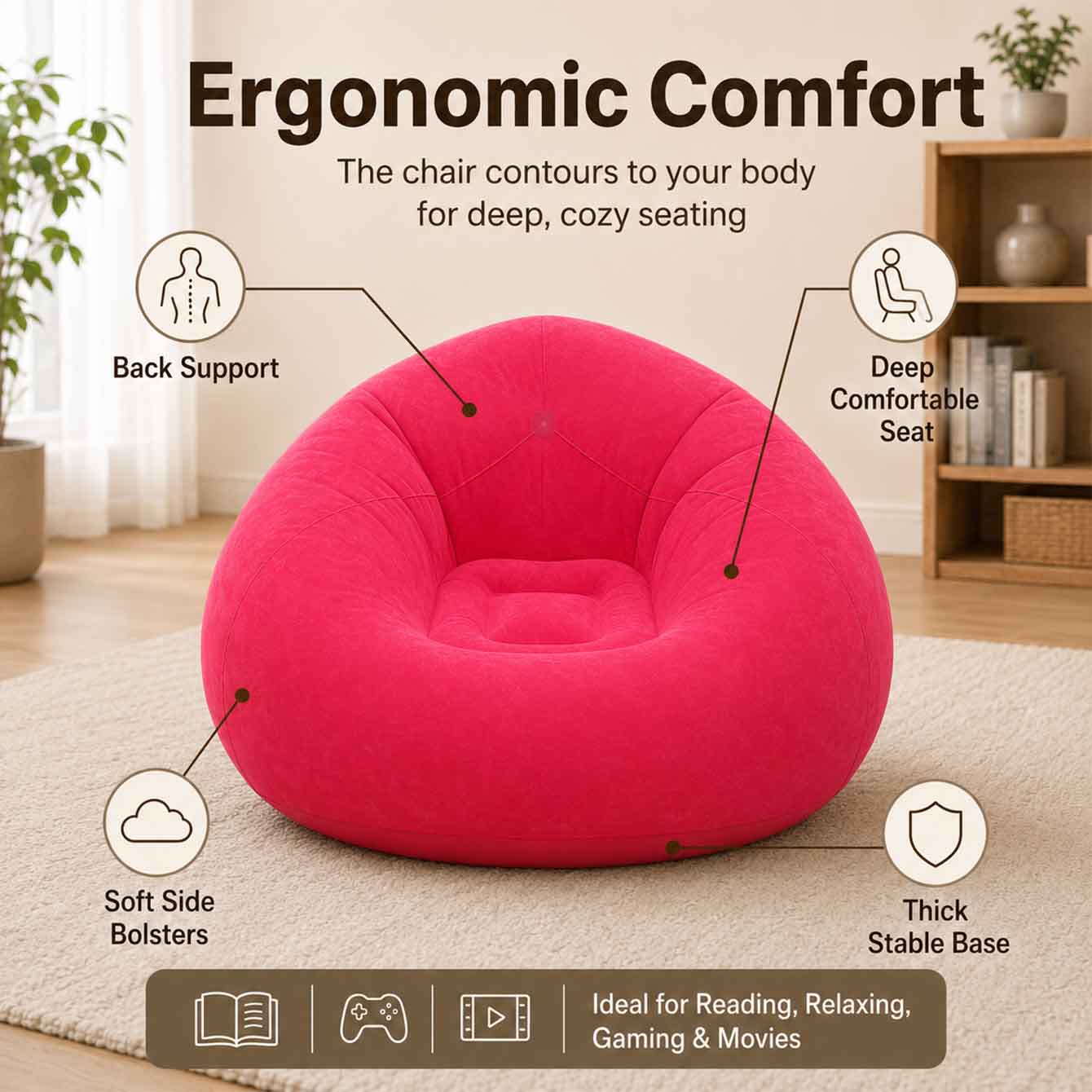 1PC Inflatable Bean Bag Chairs - Outdoor Camping Couch ulasan dan harga