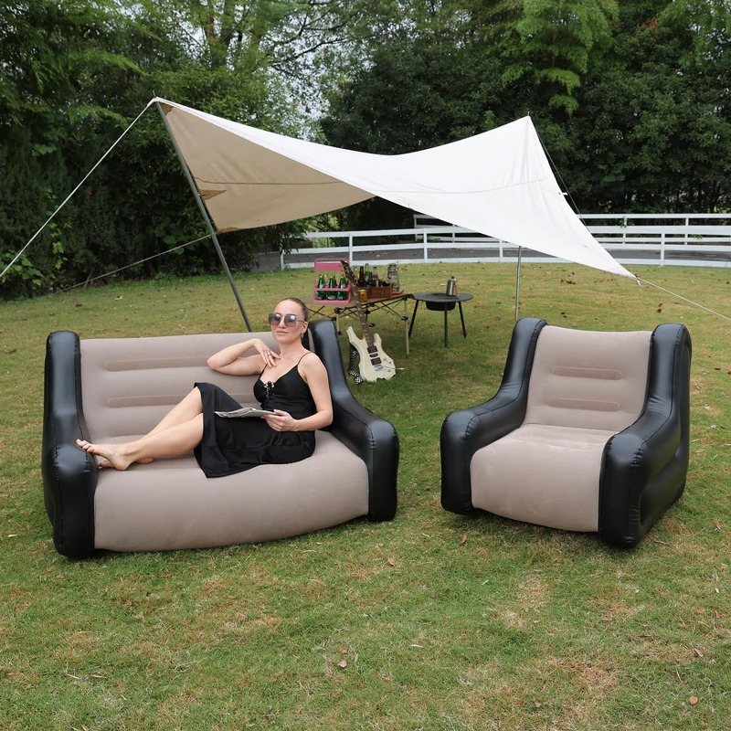 Air Mattress Inflatable Sofa D - Outdoor Camping Couch ulasan dan harga
