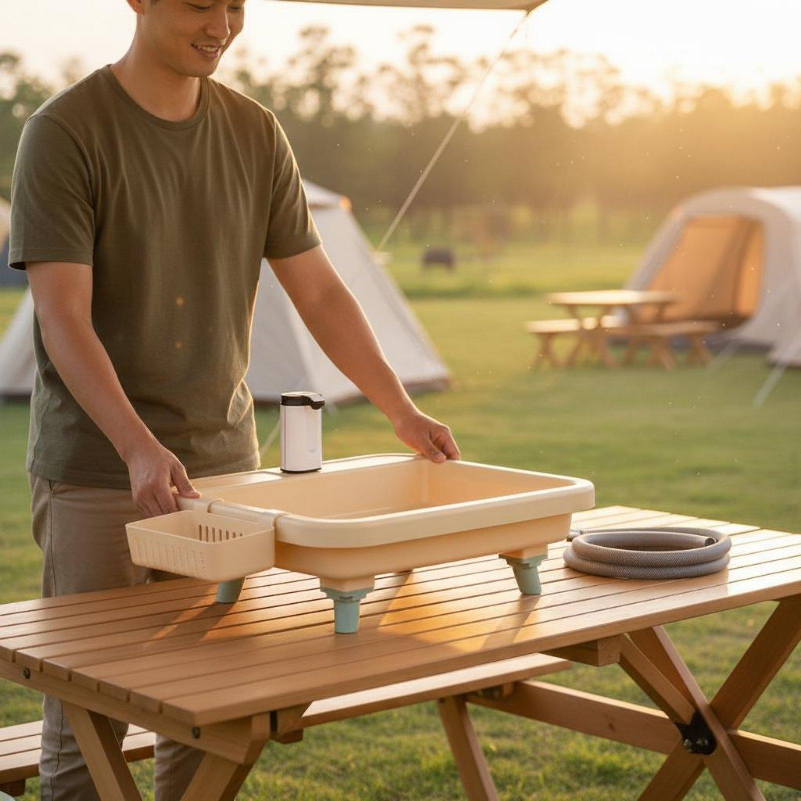 Portable Camping Sink with Bui - Outdoor Camping Sink ulasan dan harga