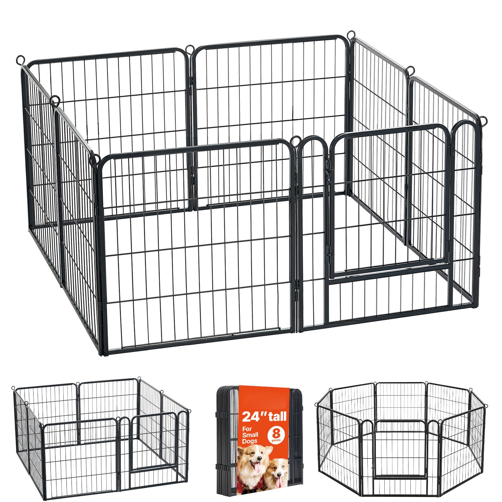 Dog Playpen 24 Inch 8 Panels F - Outdoor Camping Dog Kennel ulasan dan harga