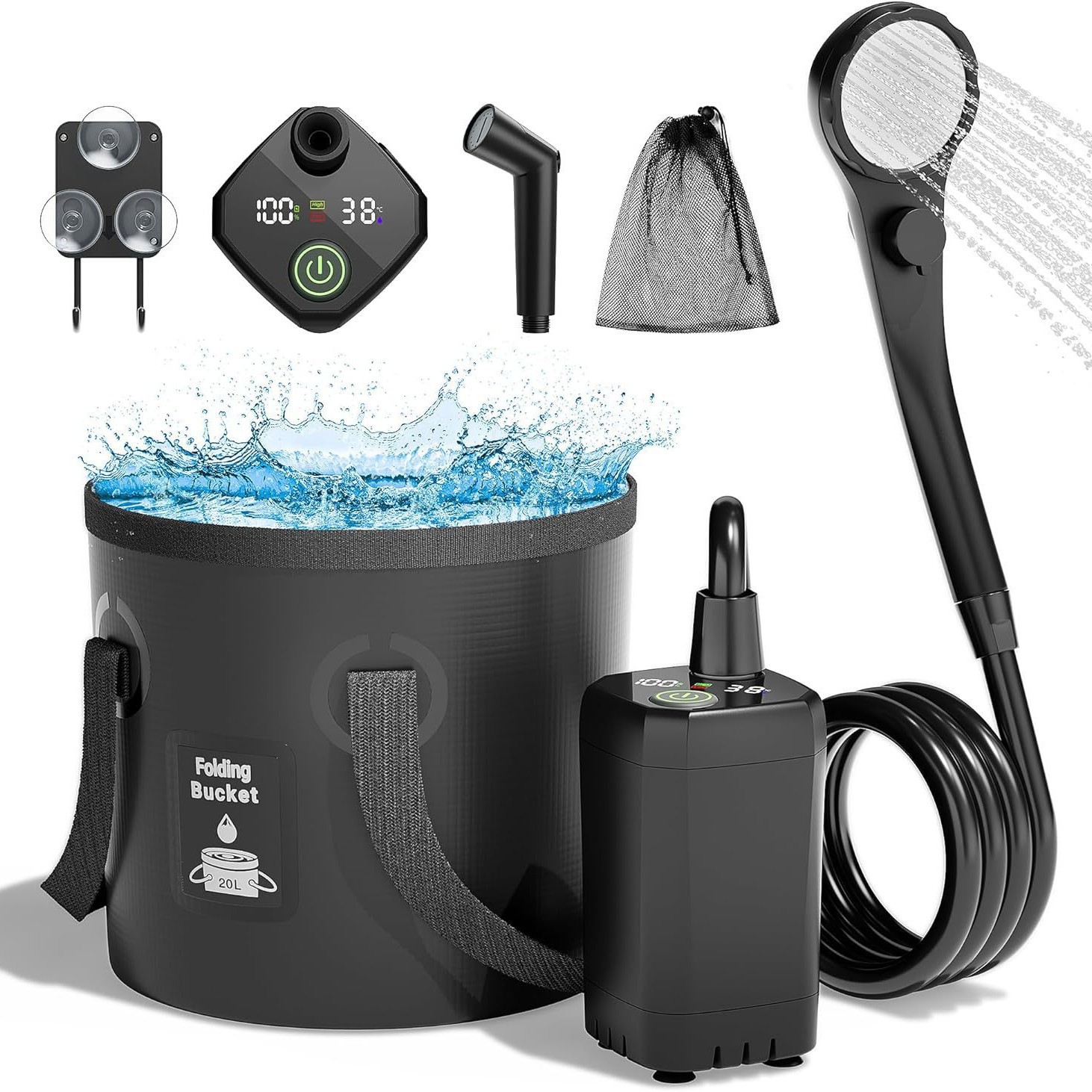 Portable Self-Priming Electric - Outdoor Camping Shower ulasan dan harga