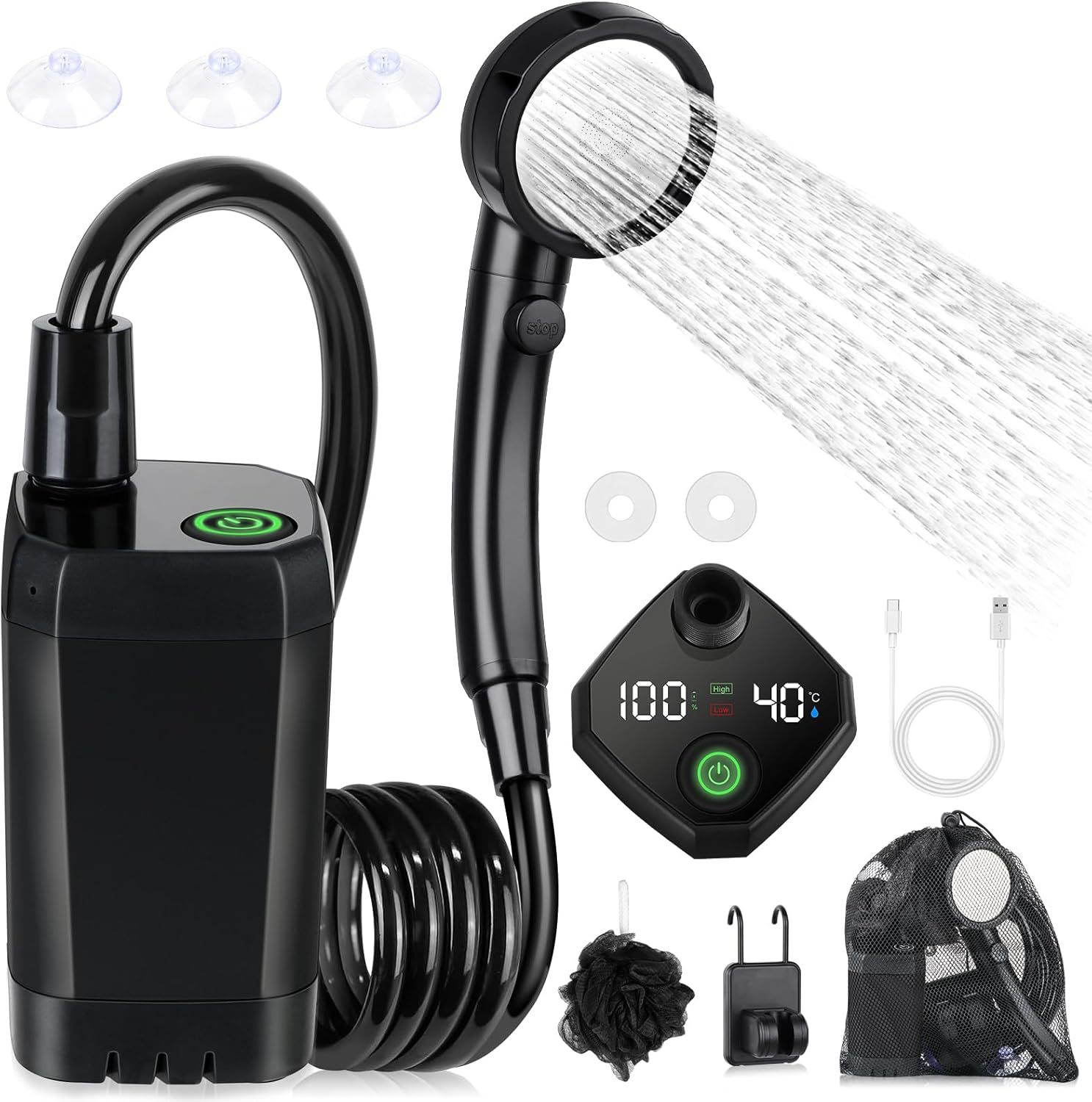 Portable Self-Priming Electric - Outdoor Camping Shower ulasan dan harga