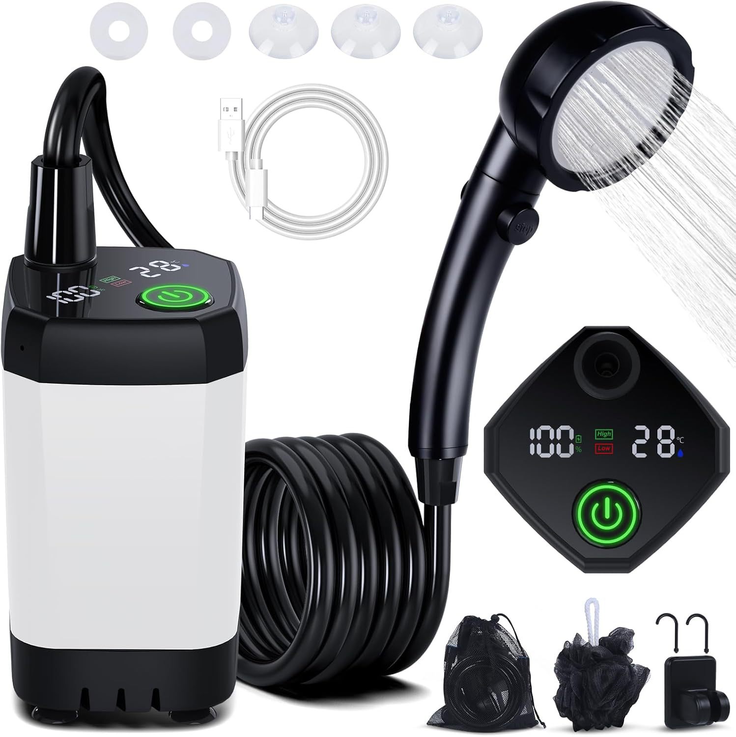 Portable Self-Priming Electric - Outdoor Camping Shower ulasan dan harga