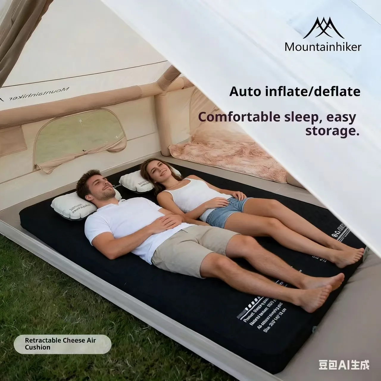 MOUNTAINHIKER Inflatable Mattr - Outdoor Inflatable Camping Tent With Air Pump ulasan dan harga