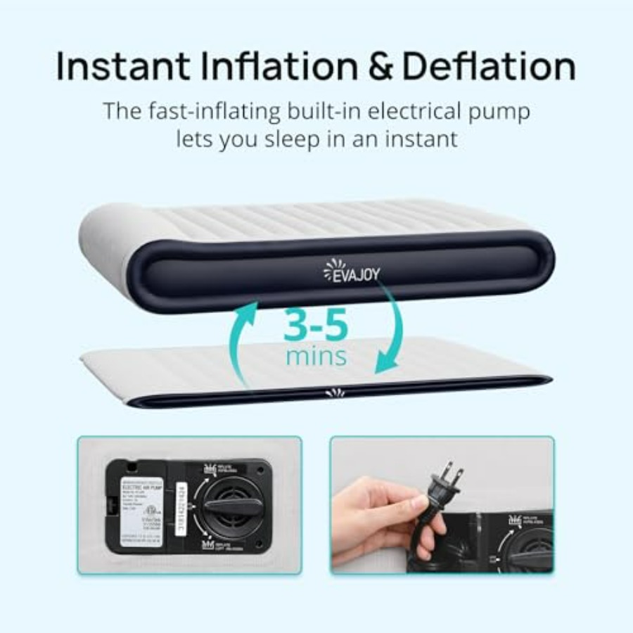 Queen Air Mattress with Built- - Outdoor Inflatable Camping Tent With Air Pump ulasan dan harga