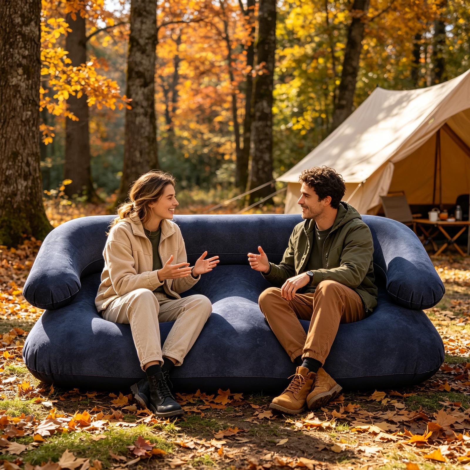 Double Inflatable Air Sofa Two - Outdoor Camping Couch ulasan dan harga