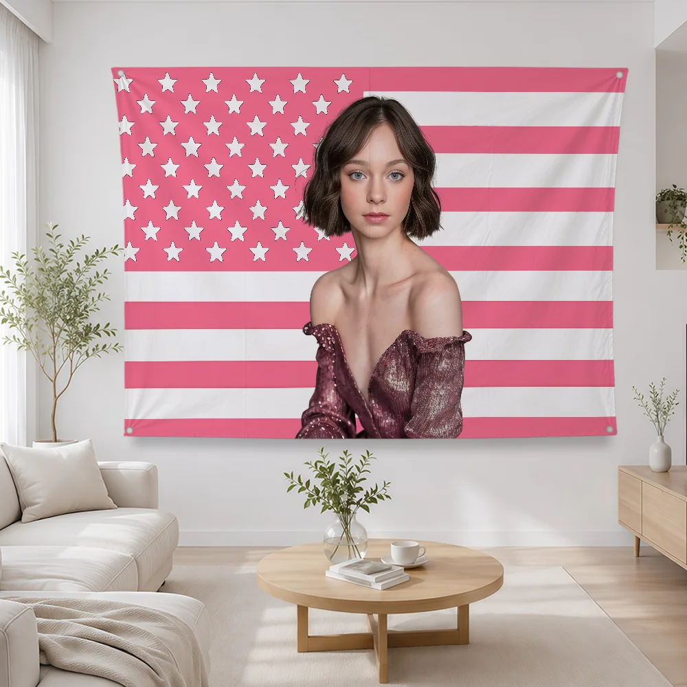 Actor E-Emma Myers Flag Polyes - Outdoor Camping Wallpaper ulasan dan harga