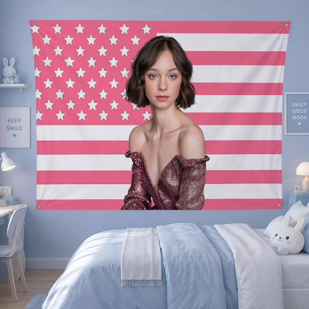 Actor E-Emma Myers Flag Polyes - Outdoor Camping Wallpaper ulasan dan harga