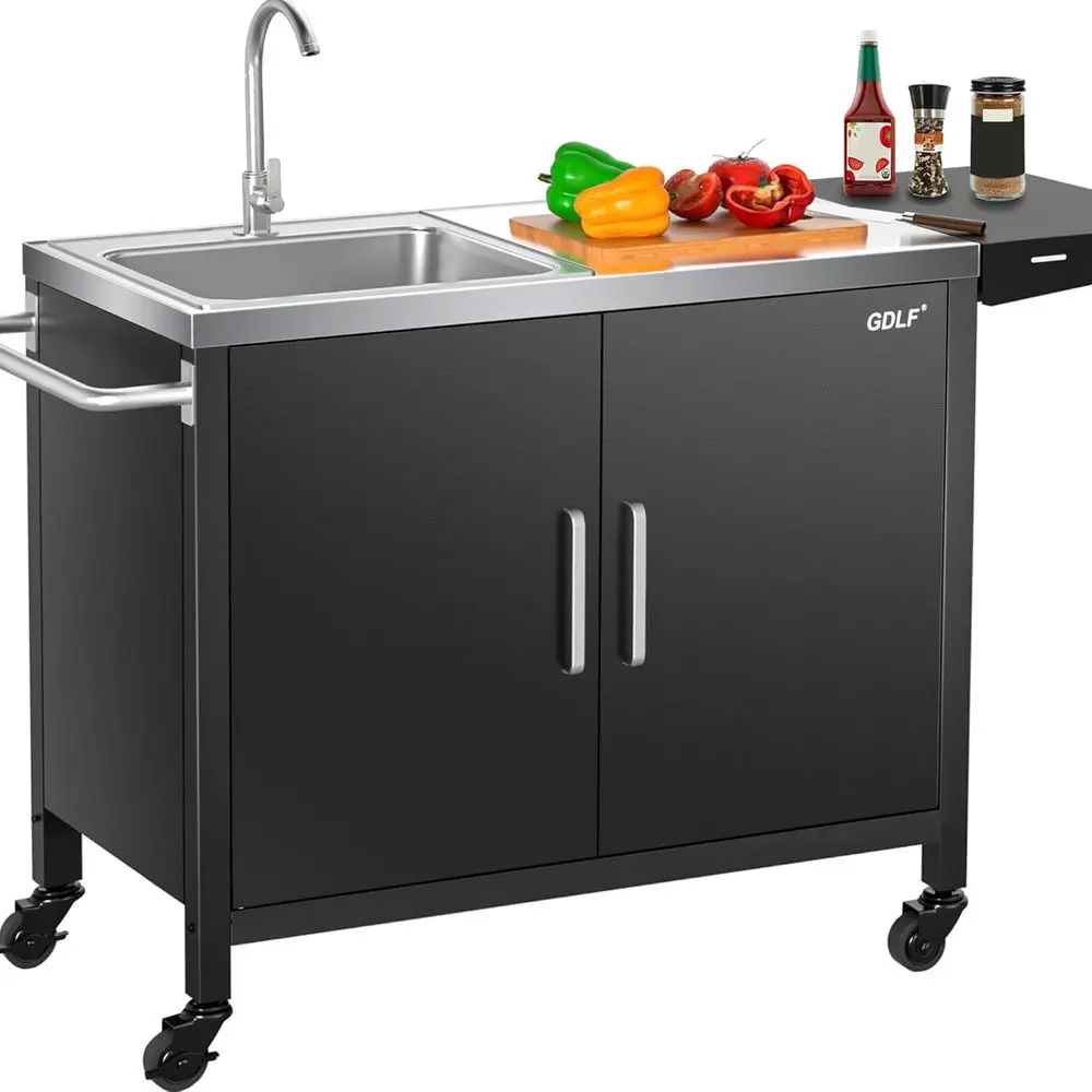 Outdoor Kitchen Island with St - Outdoor Camping Sink ulasan dan harga