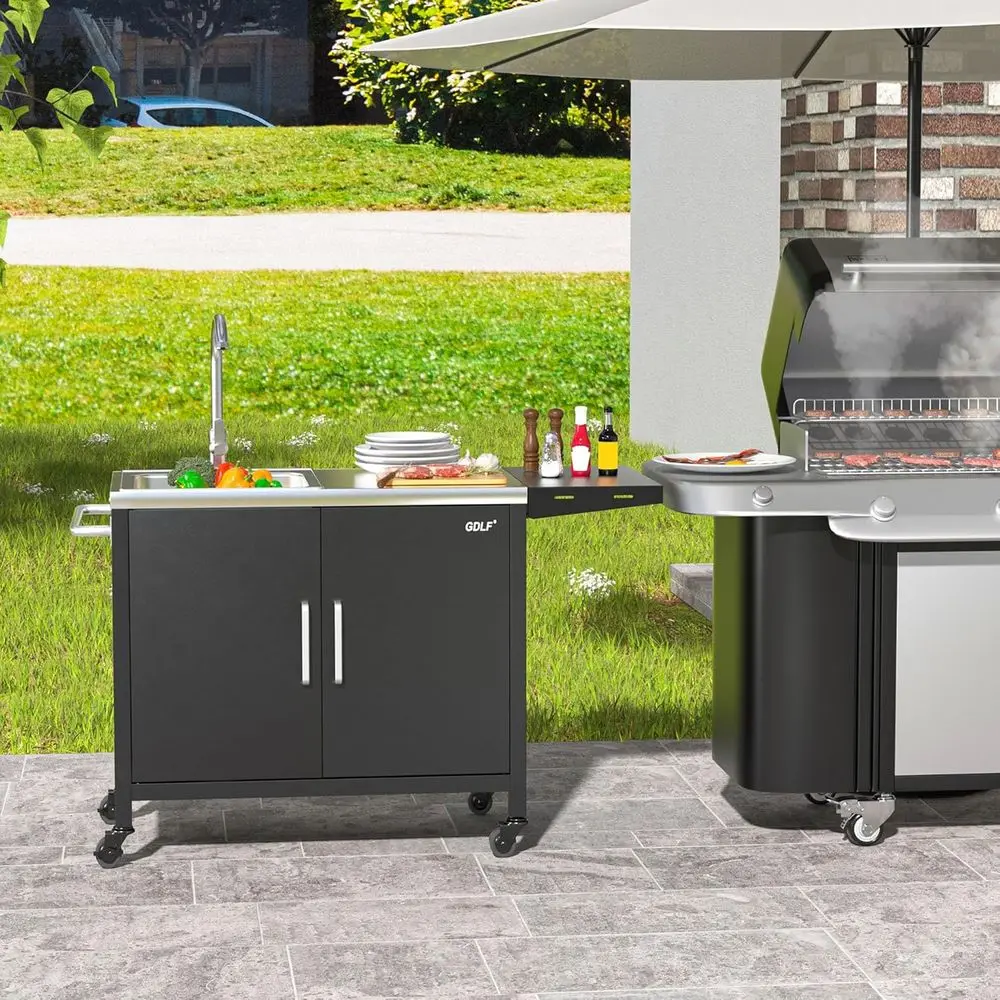 Outdoor Kitchen Island with St - Outdoor Camping Sink ulasan dan harga