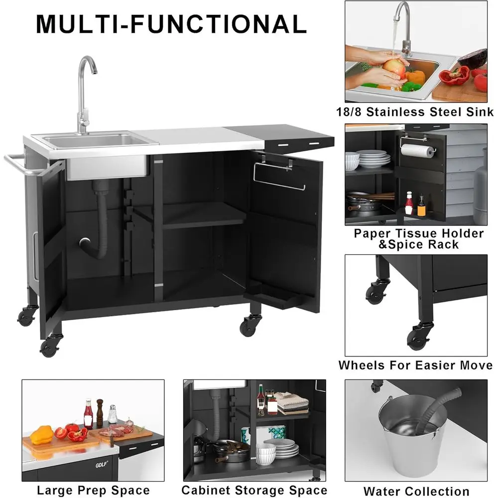 Outdoor Kitchen Island with St - Outdoor Camping Sink ulasan dan harga