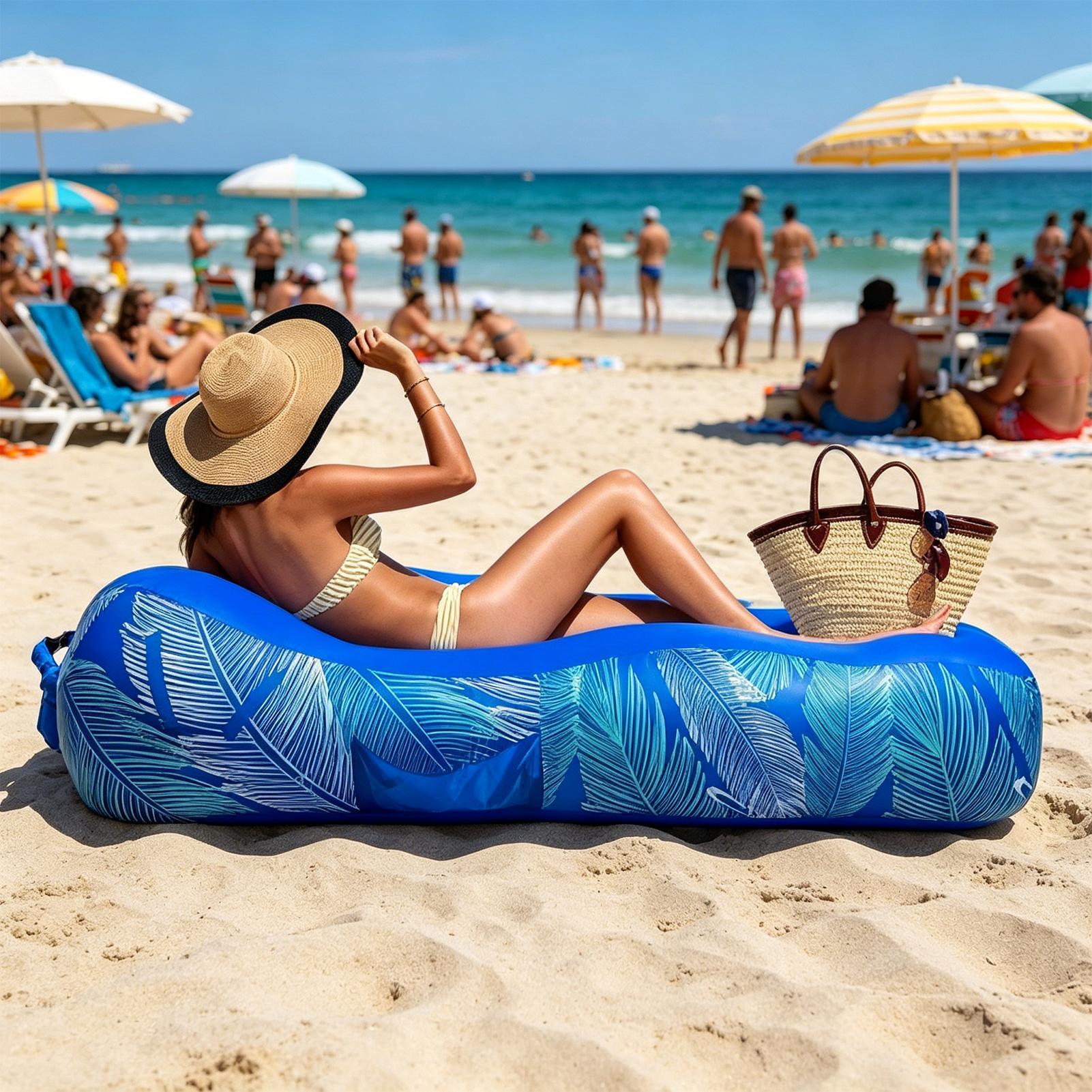 Inflatable Lounger with Sunsha - Outdoor Camping Couch ulasan dan harga