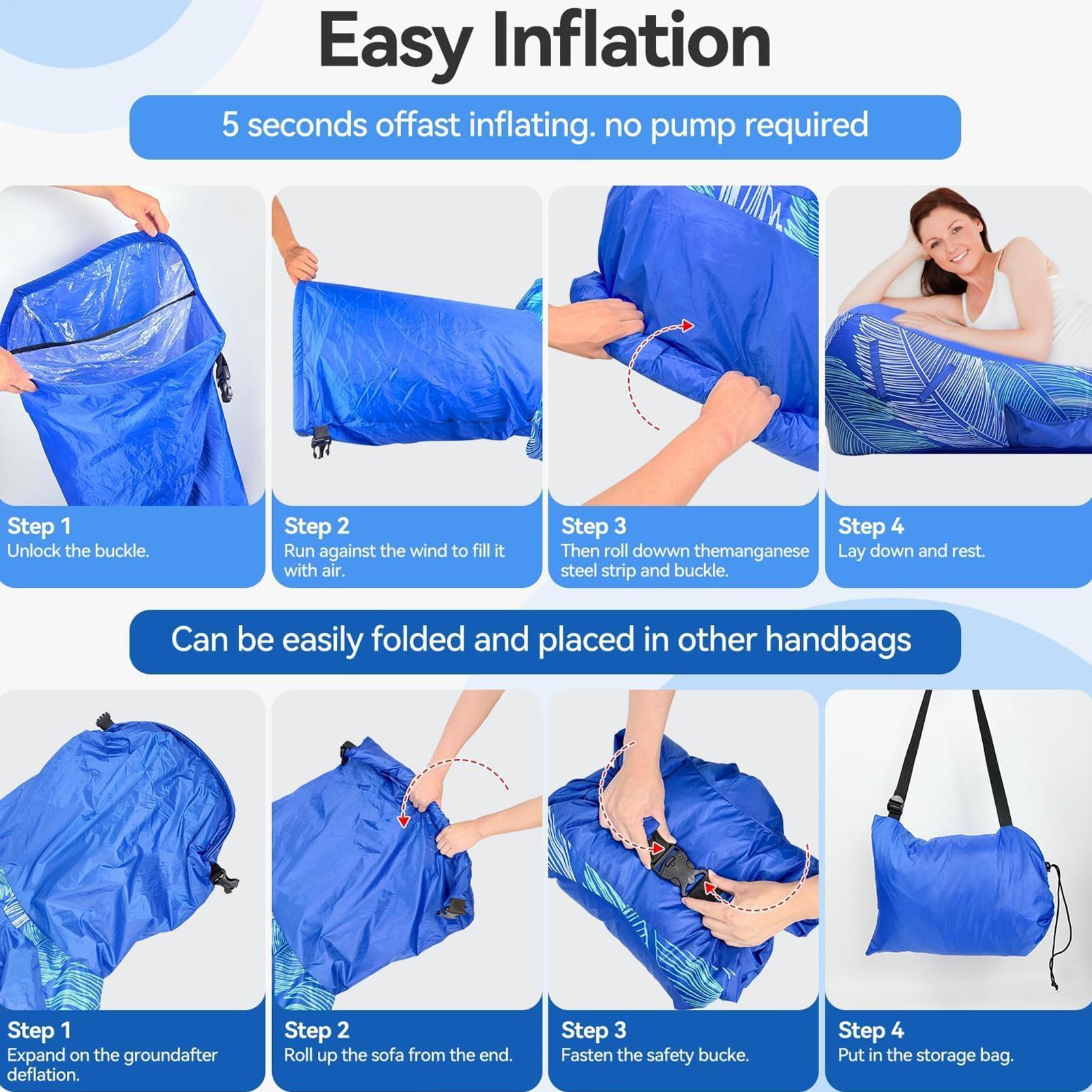 Inflatable Lounger with Sunsha - Outdoor Camping Couch ulasan dan harga