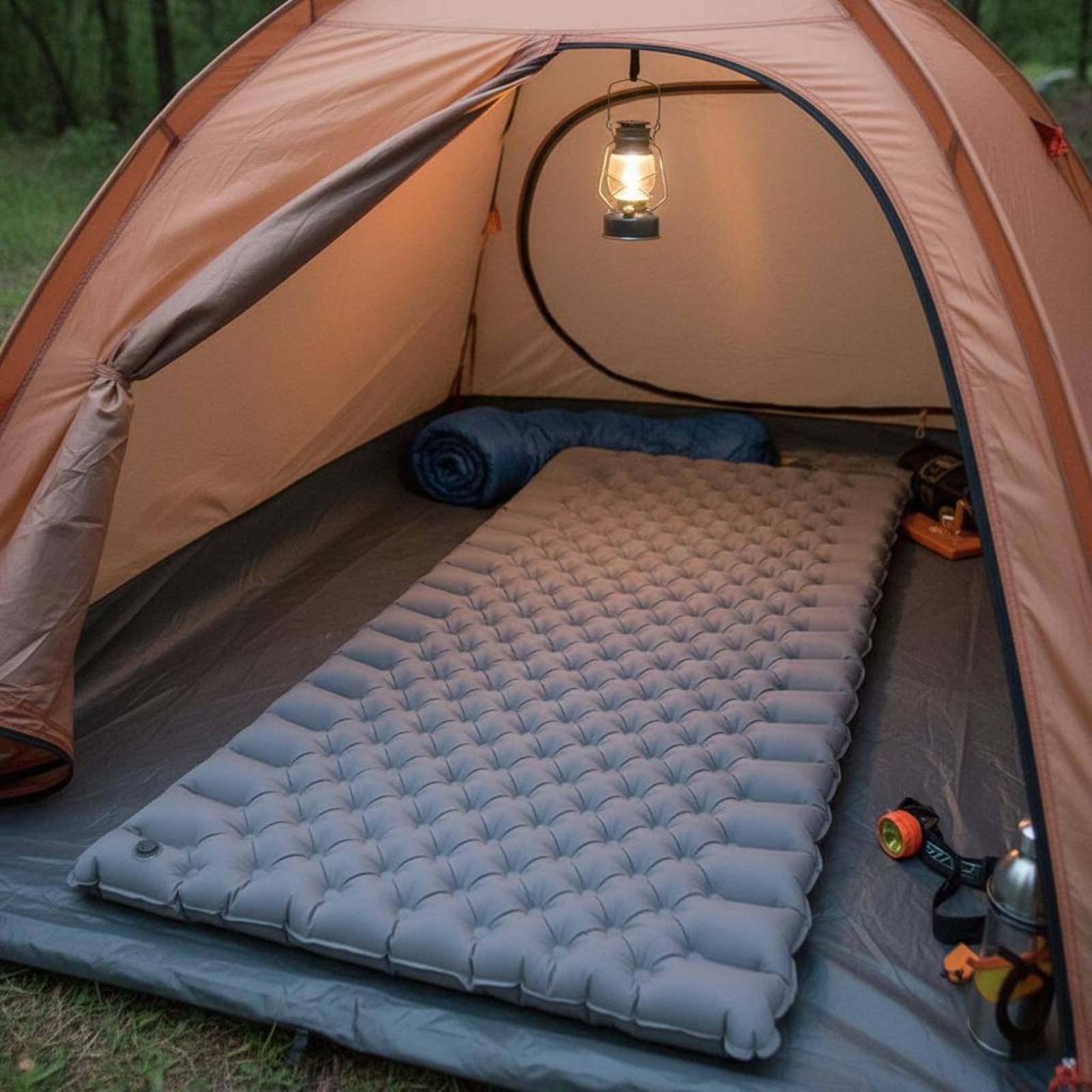 Inflatable Camping Mat Nylon T - Outdoor Camping Quilt ulasan dan harga